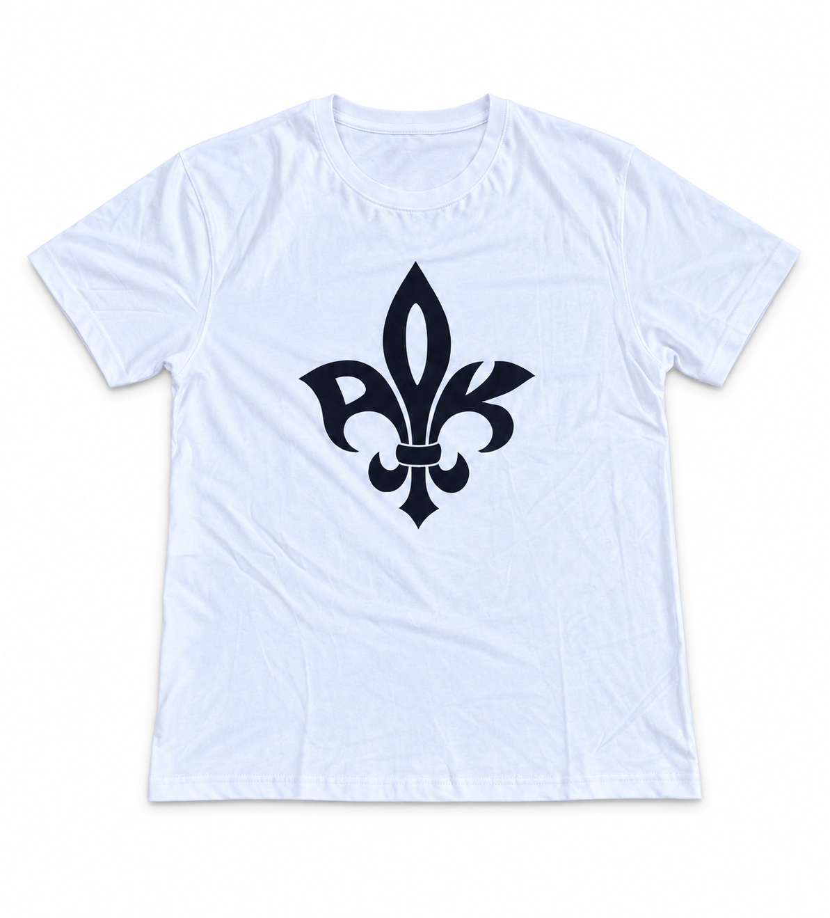 White T-shirt with black PositiveKaos emblem